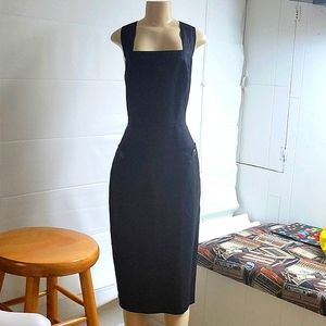 Andrea Jovine Vintage Black Linen Dress Sz 6